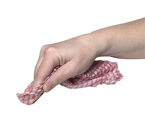 Image showing hand and cleaning cloth