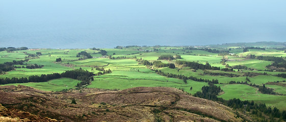 Image showing aerial coast scenery at the Azores