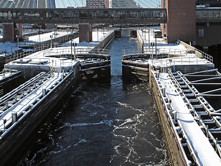 Image showing watergate and snow in Boston