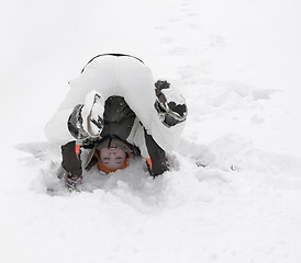 Image showing girl having fun in the snow