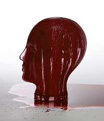 Image showing bloody glass head