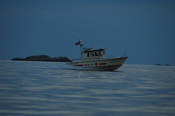 Image showing Policeboat at night