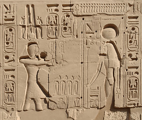 Image showing relief at the Precinct of Amun-Re in Egypt