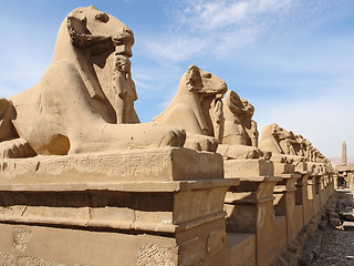 Image showing sculptures at Precinct of Amun-Re in Egypt