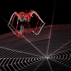 Image showing lurking metallic spider