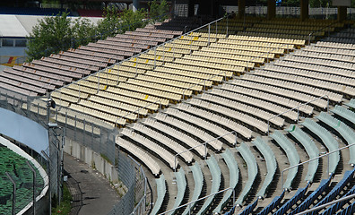 Image showing racetrack tribune in sunny ambiance