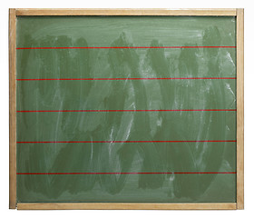 Image showing blackboard with red lines