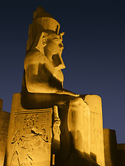 Image showing illuminated sculpture of Ramses II