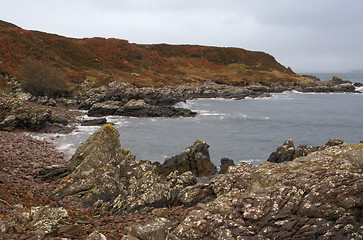 Image showing great colored rocky coast in Scotland