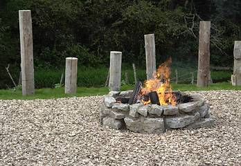 Image showing fireplace with fire