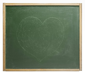 Image showing blackboard with painted heart shape
