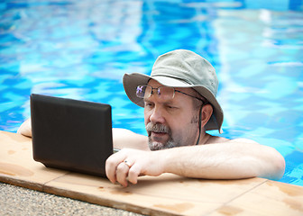 Image showing Man in pool.