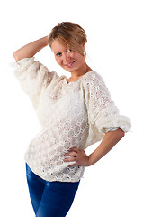 Image showing Blonde in knitted.