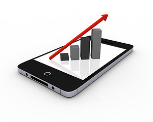 Image showing Growth chart on smartphone