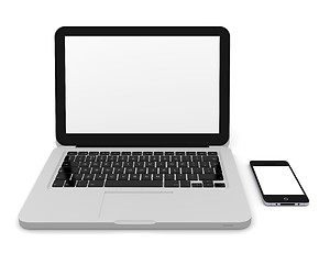 Image showing Smartphone and laptop