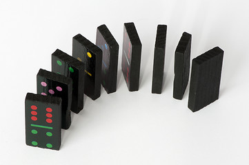 Image showing Multicolored domino pieces