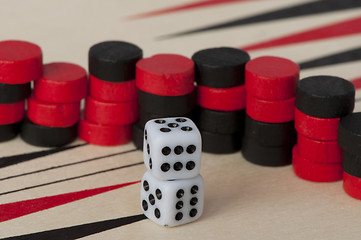 Image showing Backgammon and dices