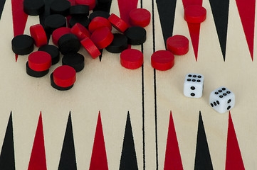 Image showing Backgammon and dices