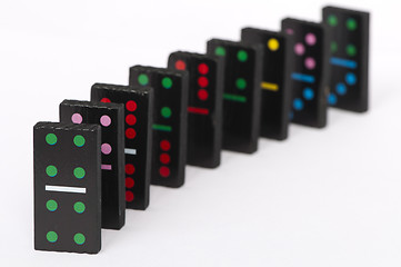 Image showing Multicolored domino pieces