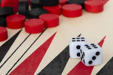 Image showing Backgammon and dices