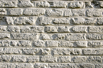 Image showing Background ancient brick wall sunlight sun. 