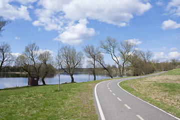 Image showing Bicycle path in the park 