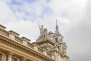 Image showing Woman and Lions Statue