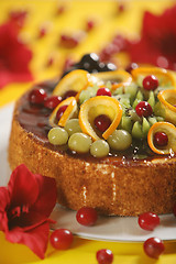Image showing cake with fresh fruits