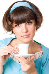 Image showing woman enjoying a cup of coffee