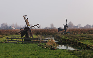 Image showing Old windmills