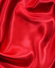 Image showing Smooth elegant red silk can use as background Smooth elegant red