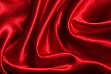 Image showing Smooth elegant red silk as background 