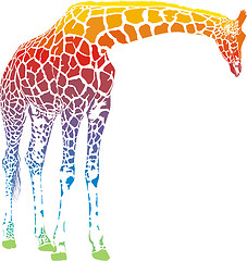 Image showing rainbow giraffe vector