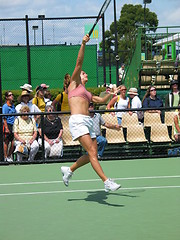 Image showing Female tennis player training