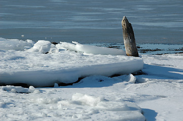 Image showing ice and log