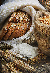 Image showing Bread and wheat ears