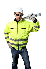 Image showing Building Worker with level