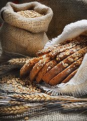 Image showing Bread and wheat ears