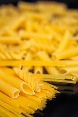 Image showing Italian pasta selection over black