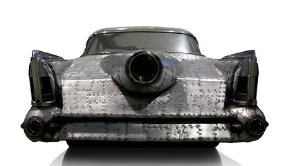 Image showing Retro car from pieces of metal studs