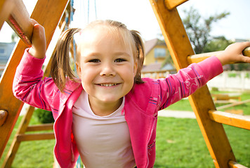 Image showing Cute little girl on playground