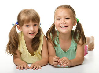 Image showing Two little girls - best friends