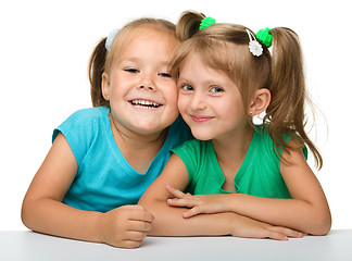 Image showing Two little girls - best friends