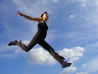 Image showing Flying woman