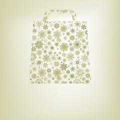 Image showing Snowflakes bag template. EPS 8