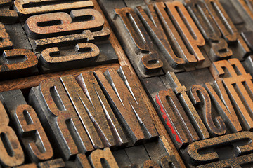 Image showing antique letterpress type abstract