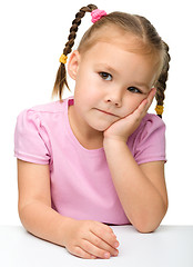 Image showing Portrait of a sad little girl