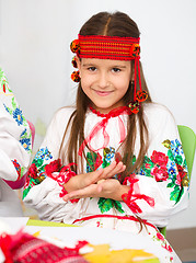 Image showing Girl in Ukrainian national cloth