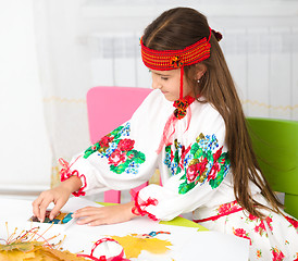 Image showing Girl in Ukrainian national cloth