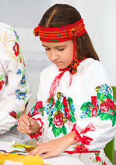 Image showing Girl in Ukrainian national cloth